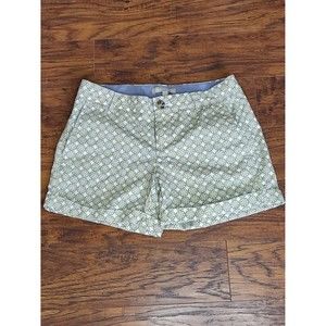 Banana Republic yellow cream printed cotton chino shorts size 0